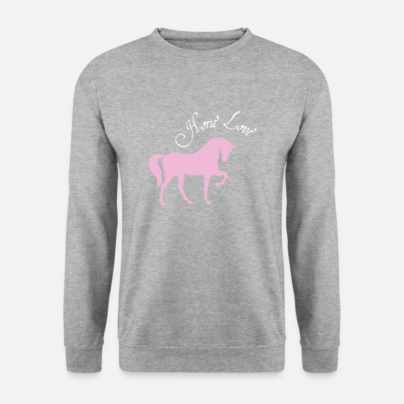 Pferde - Unisex Pullover - Weißgrau meliert