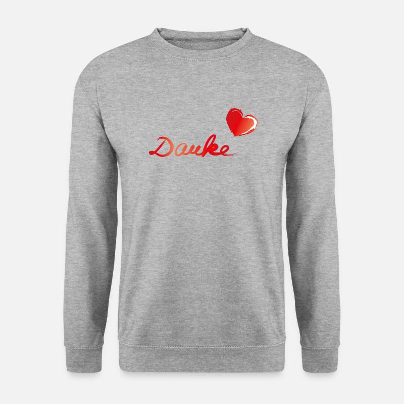 danke herz - Unisex Pullover - Weißgrau meliert