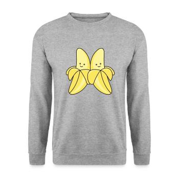 Bande dessinée Bananes - Sweat-shirt Unisexe - gris chiné - Devant - Alina (178cm) & Michal (187cm)