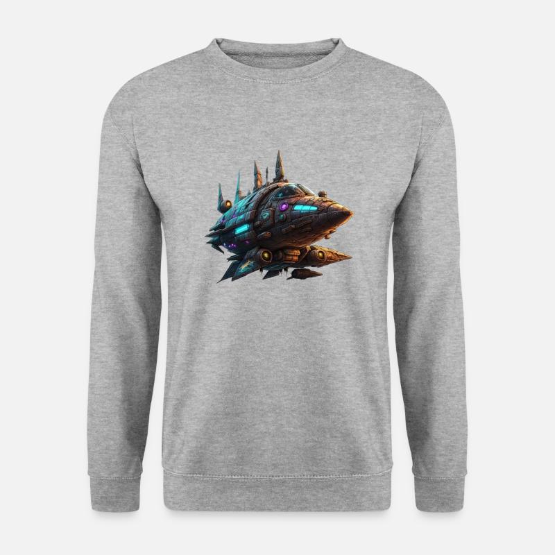 Spaceship - Unisex Pullover - Weißgrau meliert