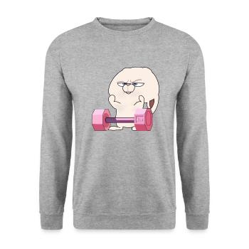 Drôle de lapin de gym - Sweat-shirt Unisexe - gris chiné - Devant - Alina (178cm) & Michal (187cm)