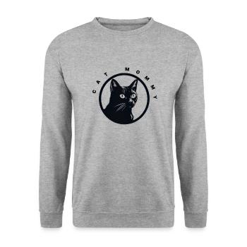 Cat Mom - Unisex Sweatshirt - salt & pepper - Front - Alina (178cm) & Michal (187cm)