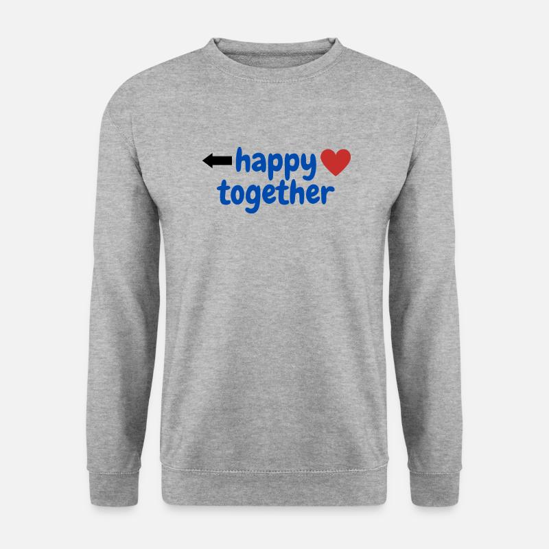 happy together 2 - Unisex Pullover - Weißgrau meliert