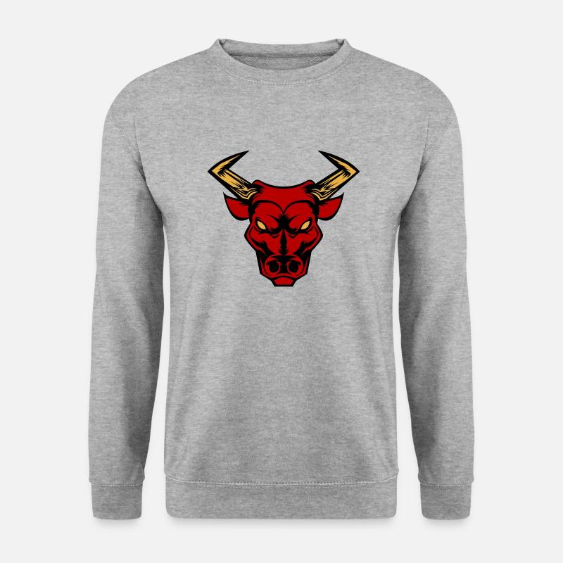 bull stier - Unisex Pullover - Weißgrau meliert