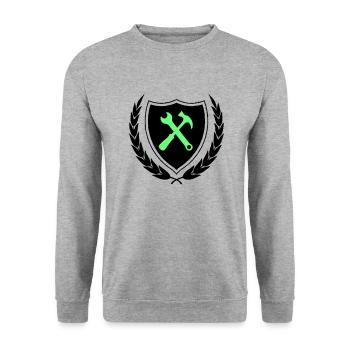 handwerker wappen - Unisex Pullover - Weißgrau meliert - Vorne - Alina (178cm) & Michal (187cm)