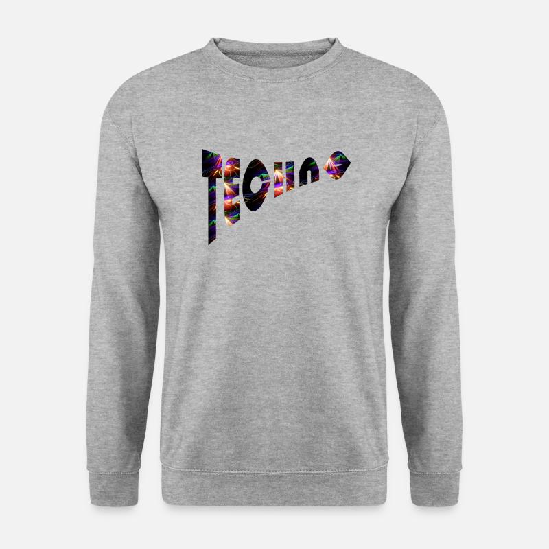 Techno - Unisex Pullover - Weißgrau meliert