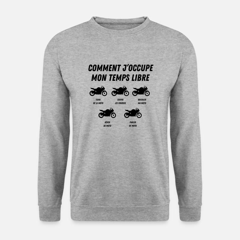 comment j'occupe mon temps libre - Sweat-shirt Unisexe - gris chiné