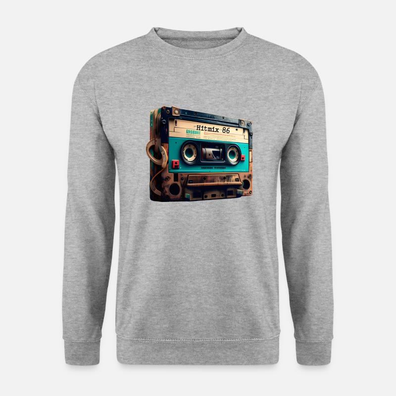 Cassette - Unisex Pullover - Weißgrau meliert