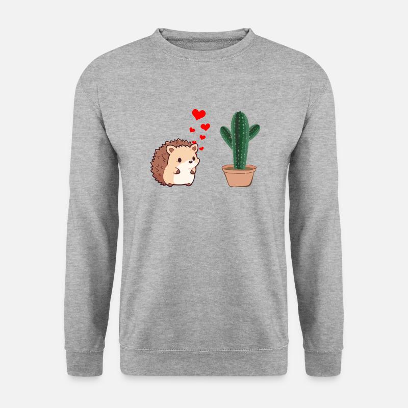 Liebe Igel - Unisex Pullover - Weißgrau meliert