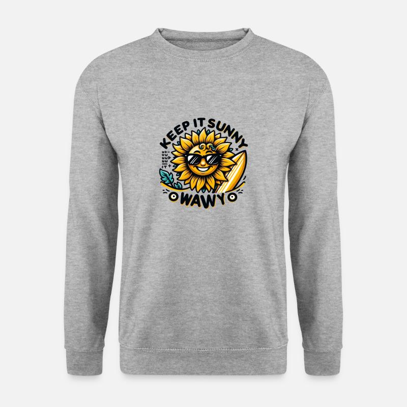 Keep it Sunny - Unisex Pullover - Weißgrau meliert