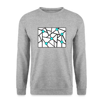Drawing Graphic with Dots - Unisex Sweatshirt - salt & pepper - Front - Alina (178cm) & Michal (187cm)