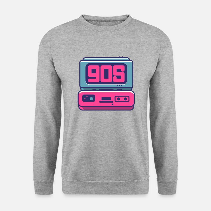 90s Radio Logo - Unisex Pullover - Weißgrau meliert