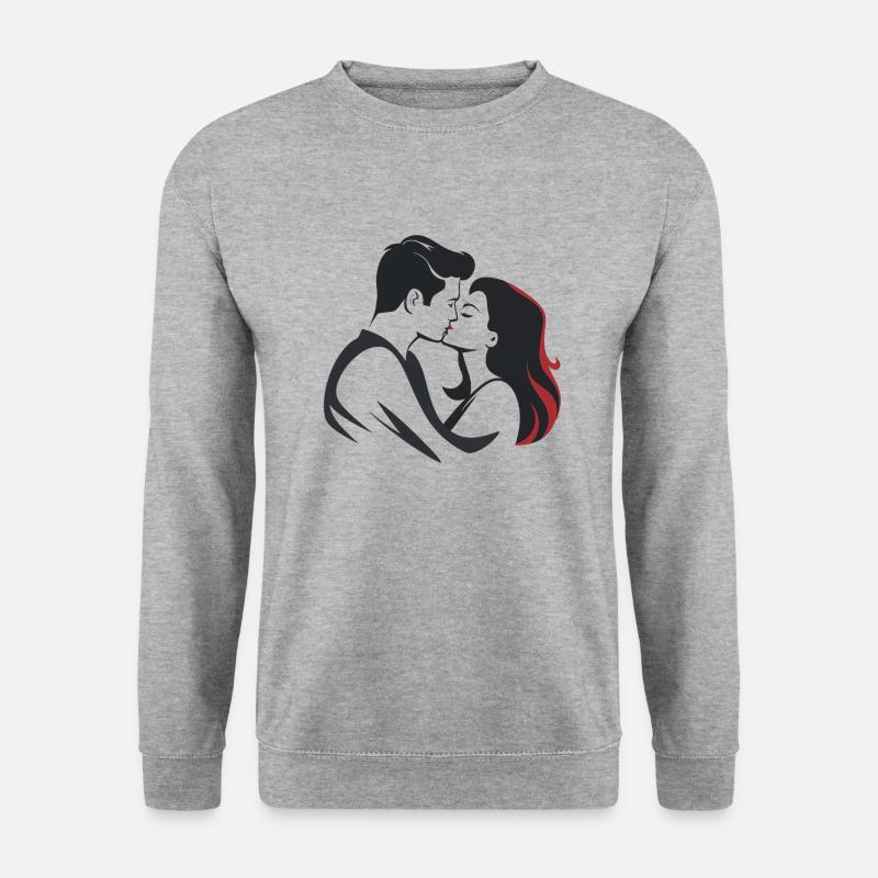 Leidenschaftliches Paar - Unisex Pullover - Weißgrau meliert