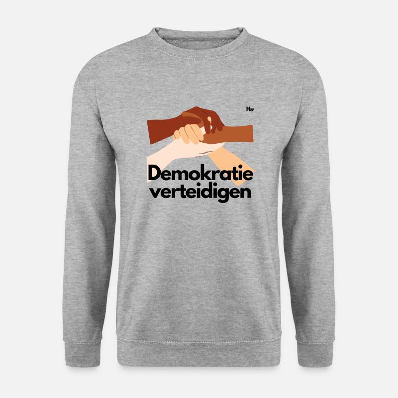 Demokratie verteidigen - Unisex Pullover - Weißgrau meliert
