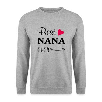 Best nana ever - Unisex Sweatshirt - salt & pepper - Front - Alina (178cm) & Michal (187cm)