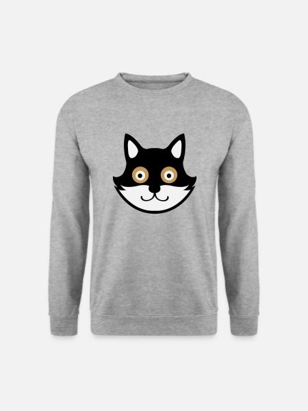 cat - Unisex Pullover - Weißgrau meliert