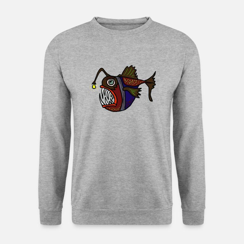 Fisch - Unisex Pullover - Weißgrau meliert