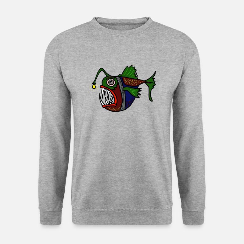 Fisch - Unisex Pullover - Weißgrau meliert