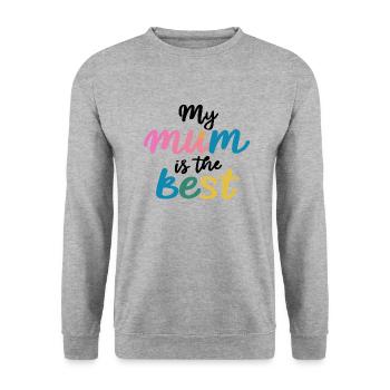 Meine Mama ist die Beste - Unisex Pullover - Weißgrau meliert - Vorne - Alina (178cm) & Michal (187cm)