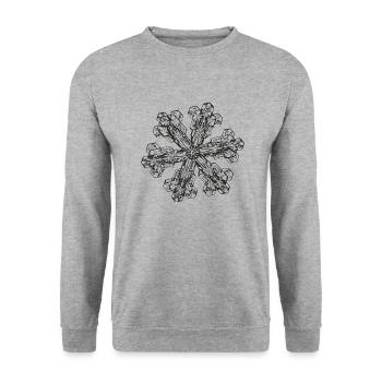 snowflake 3 black - Unisex Pullover - Weißgrau meliert - Vorne - Alina (178cm) & Michal (187cm)