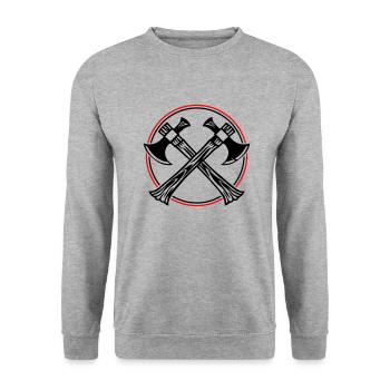 Axe Icon - Unisex Sweatshirt - salt & pepper - Front - Alina (178cm) & Michal (187cm)