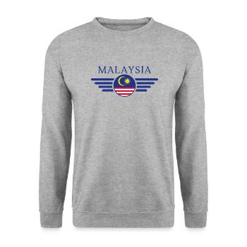 Malaysia Stil Design T-Shirt - Unisex Pullover - Weißgrau meliert - Vorne - Alina (178cm) & Michal (187cm)