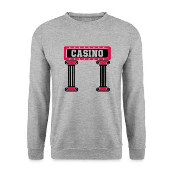 Casino Vegas Pillar - Unisex Sweatshirt - salt & pepper - Front - Alina (178cm) & Michal (187cm)