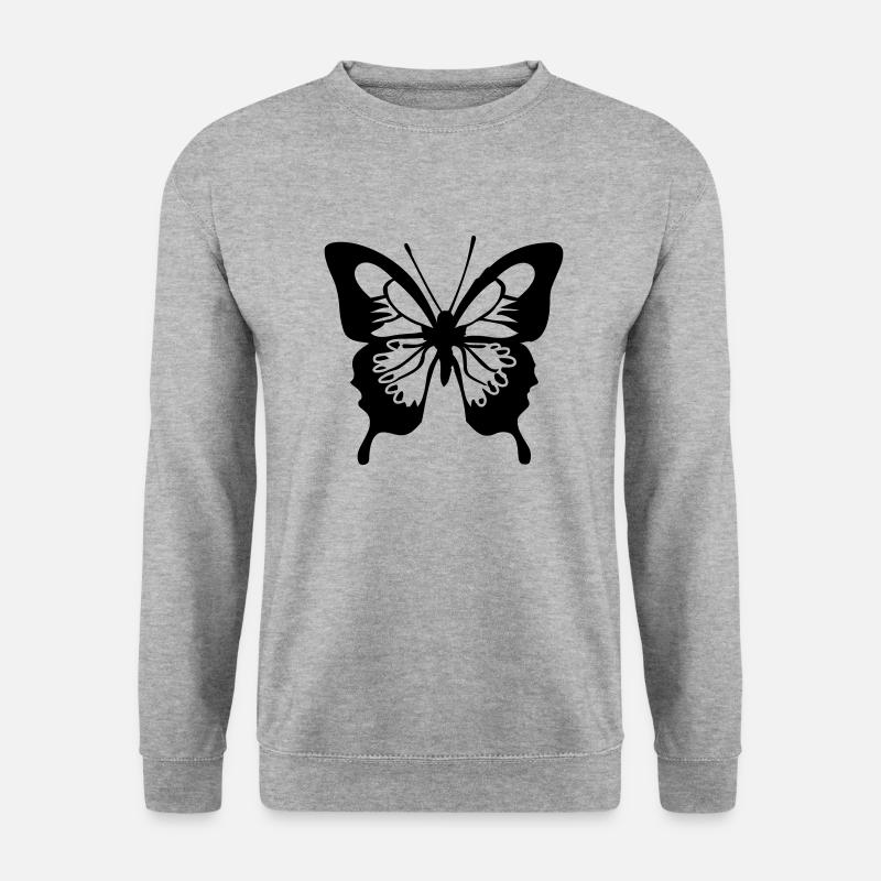 schmetterling - Unisex Pullover - Weißgrau meliert