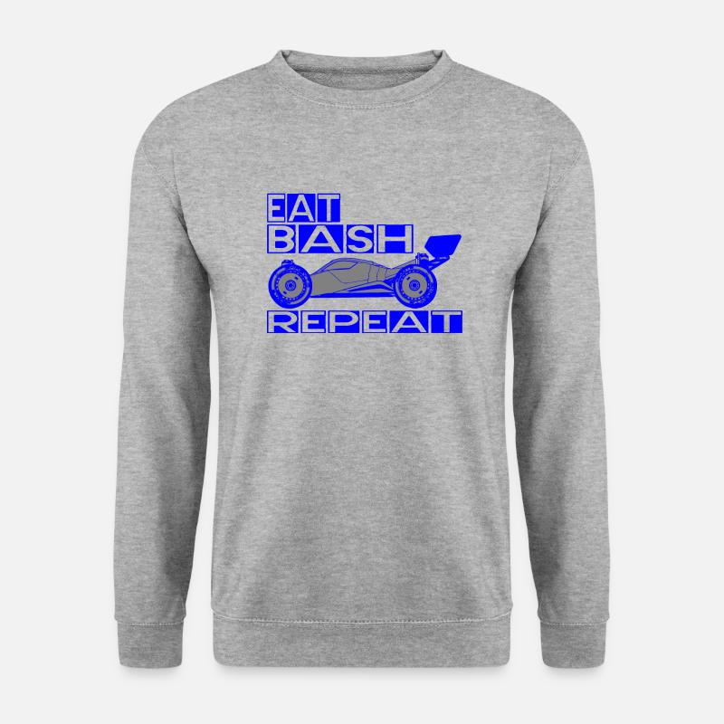 eat bash repeat blue - Unisex Pullover - Weißgrau meliert