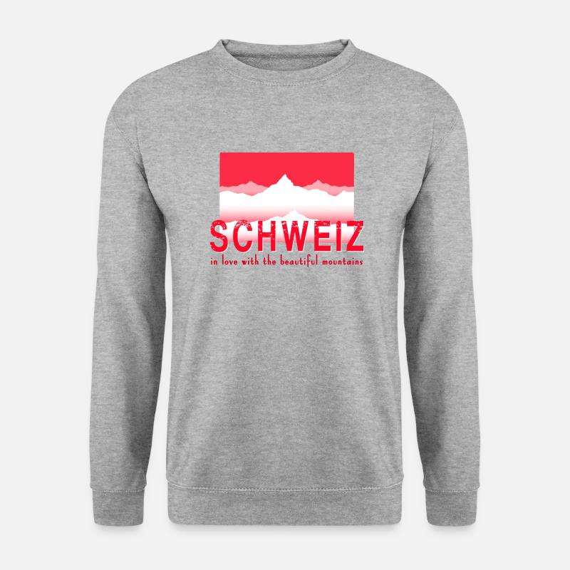 Schweiz Berge - Unisex Pullover - Weißgrau meliert