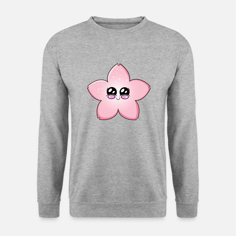 Sakura Kawaii - Unisex Pullover - Weißgrau meliert