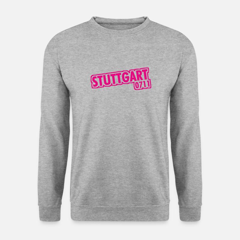 Stuttgart - 0711 - Vorwahl - Baden-Württemberg - Unisex Pullover - Weißgrau meliert