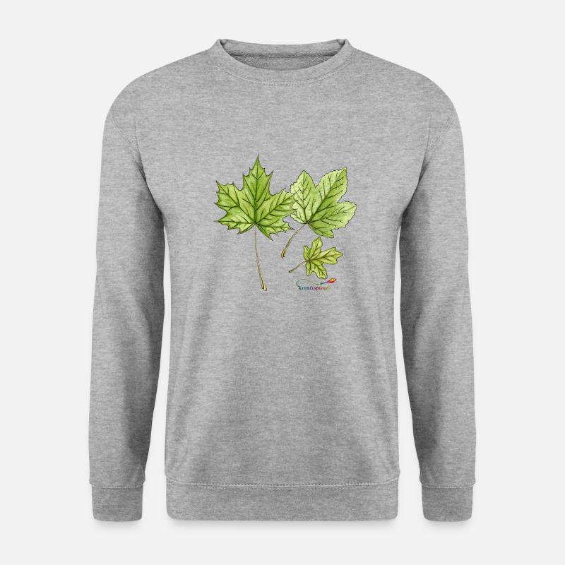 Ahornblätter - Unisex Pullover - Weißgrau meliert
