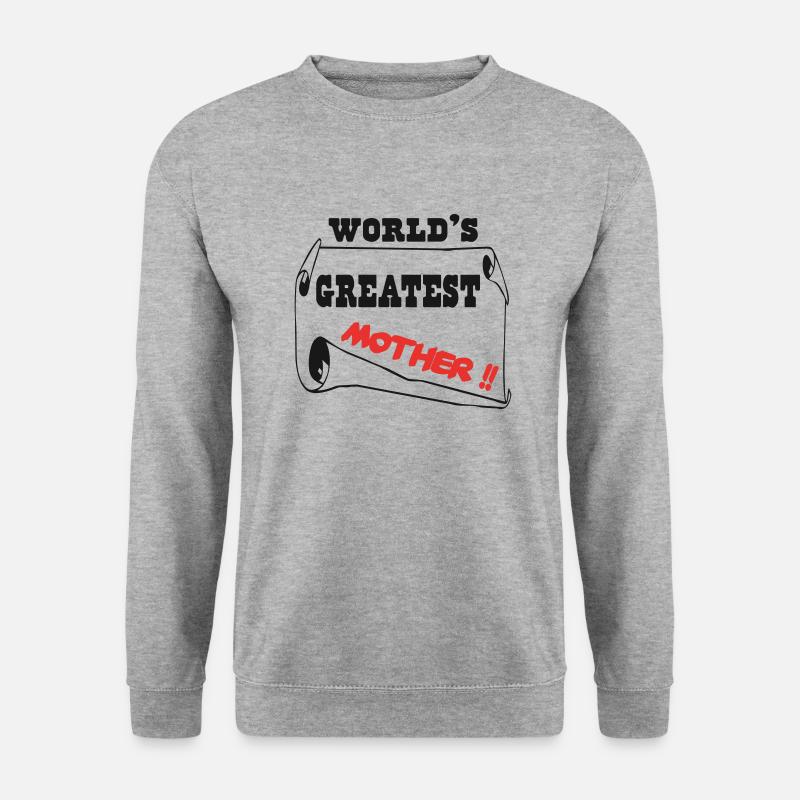 Die größte Mutter der Welt - Unisex Pullover - Weißgrau meliert