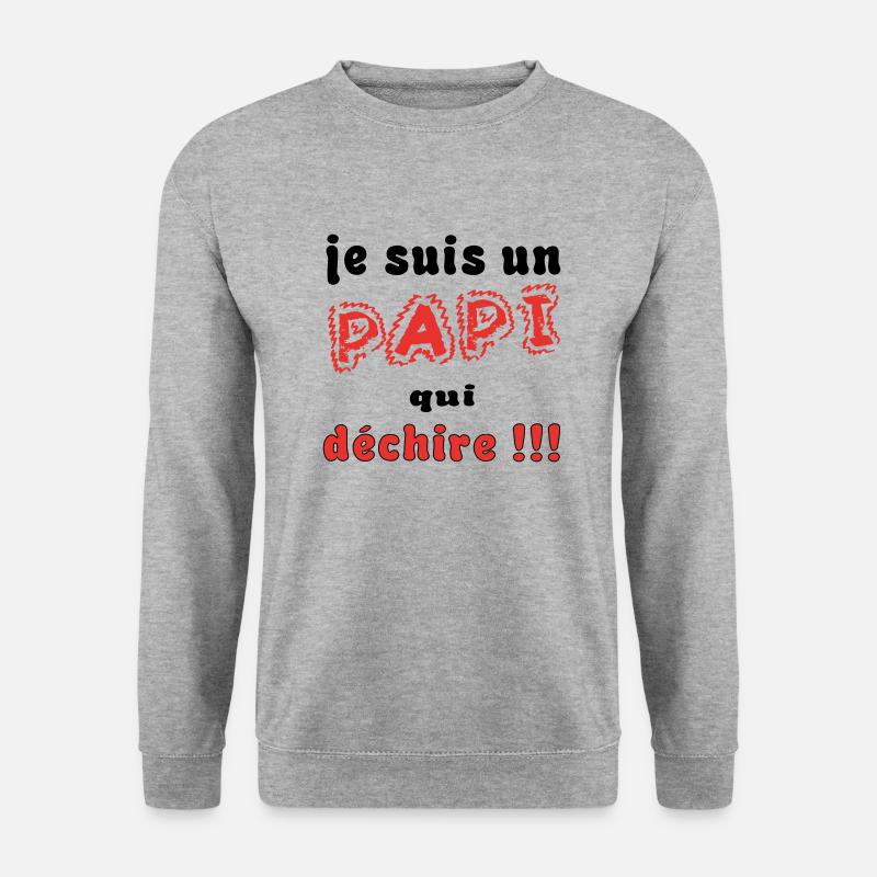 PAPI PAPY - Unisex Pullover - Weißgrau meliert