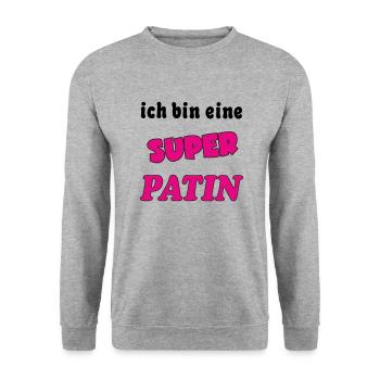 Ich bin eine Super PATIN MARRAINE - Unisex Sweatshirt - salt & pepper - Front - Alina (178cm) & Michal (187cm)
