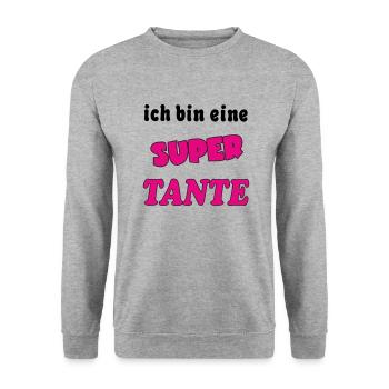 Ich bin eine Super TANTE - Unisex Sweatshirt - salt & pepper - Front - Alina (178cm) & Michal (187cm)