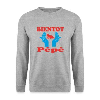 BALD Pépé - Unisex Pullover - Weißgrau meliert - Vorne - Alina (178cm) & Michal (187cm)