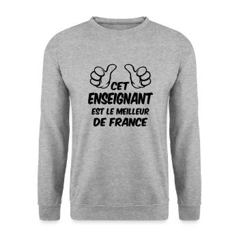 MEILLEUR ENSEIGNANT - Sweat-shirt Unisexe - gris chiné - Devant - Alina (178cm) & Michal (187cm)