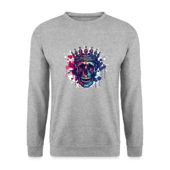 Couronne de crâne de roi - Sweat-shirt Unisexe - gris chiné - Devant - Alina (178cm) & Michal (187cm)