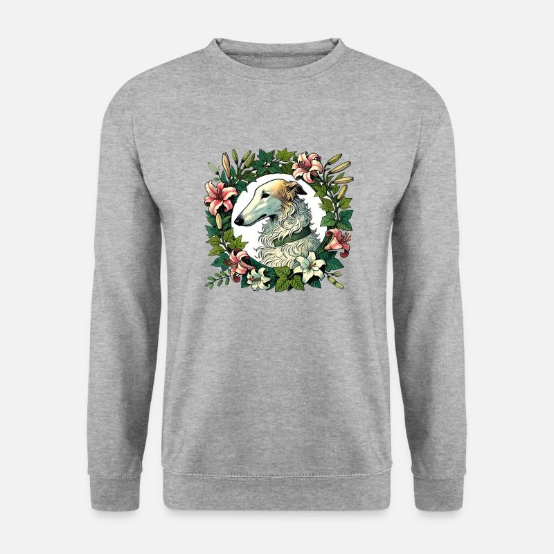Barsoi - Unisex Pullover - Weißgrau meliert