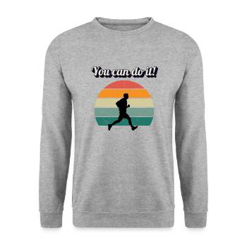 You can do it - Unisex Pullover - Weißgrau meliert - Vorne - Alina (178cm) & Michal (187cm)