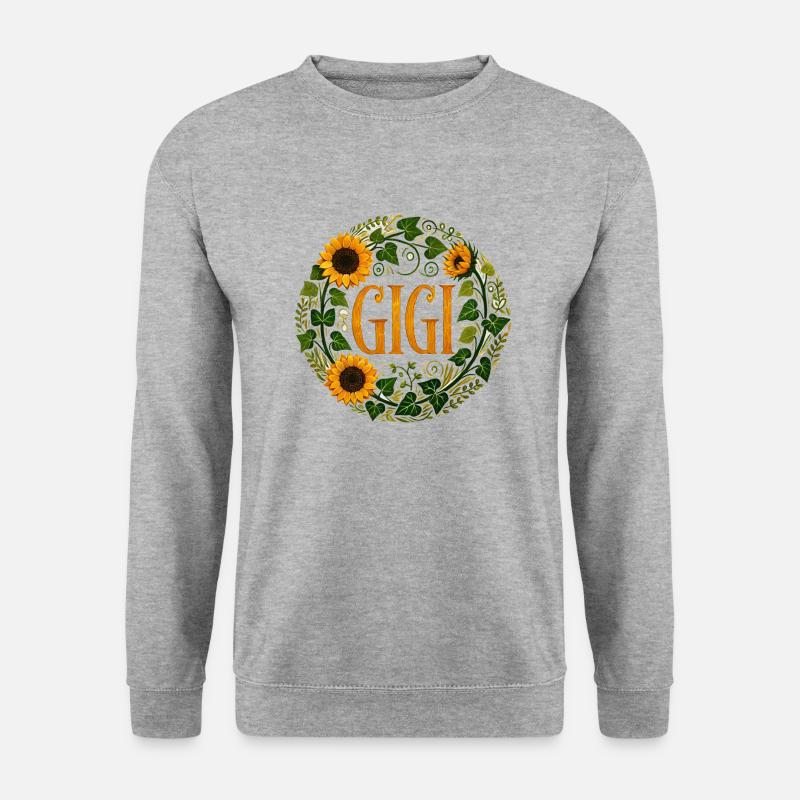 Gigi Sonnenblumen - Unisex Pullover - Weißgrau meliert