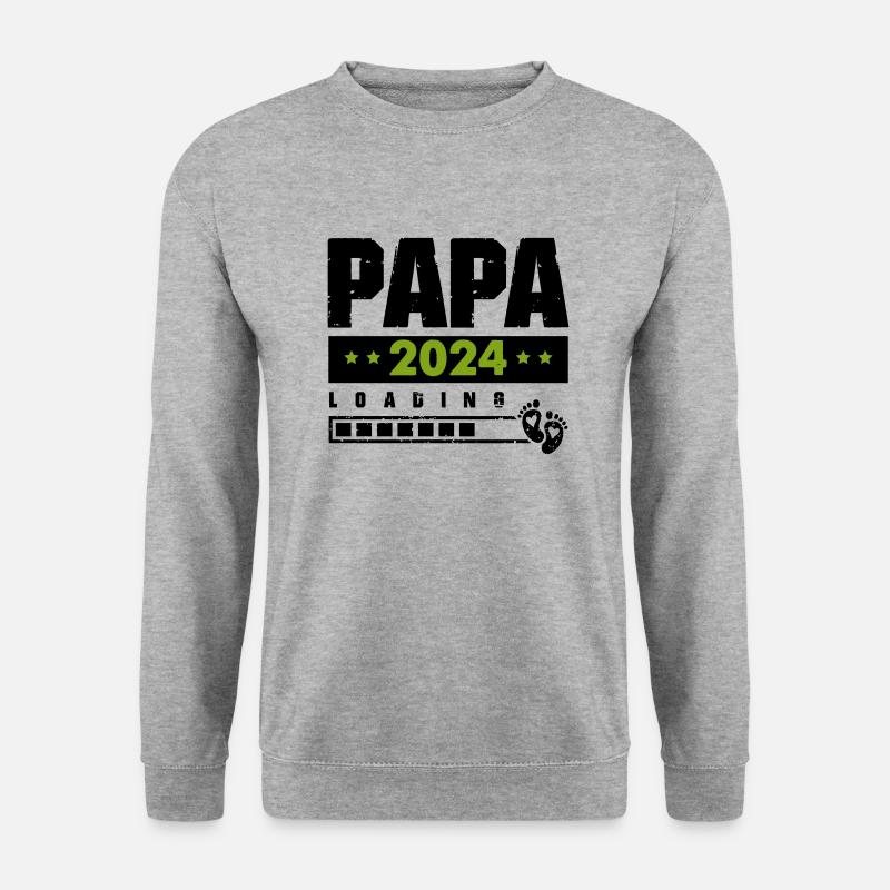 papa 2024 loading - Unisex Pullover - Weißgrau meliert