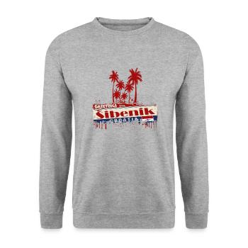 Croatie hrvatska croatie hrv hr sibenik drapeau - Sweat-shirt Unisexe - gris chiné - Devant - Alina (178cm) & Michal (187cm)