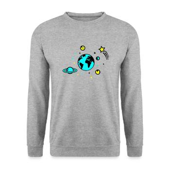 Universe 02 - Unisex Sweatshirt - salt & pepper - Front - Alina (178cm) & Michal (187cm)