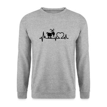 Goat Heartbeat Farm Goat Goat Bill - Unisex Sweatshirt - salt & pepper - Front - Alina (178cm) & Michal (187cm)