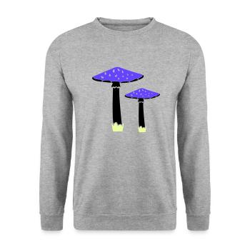 Mushrooms 2 - Unisex Sweatshirt - salt & pepper - Front - Alina (178cm) & Michal (187cm)