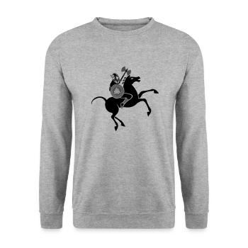 Viking Warrior 02 - Unisex Sweatshirt - salt & pepper - Front - Alina (178cm) & Michal (187cm)