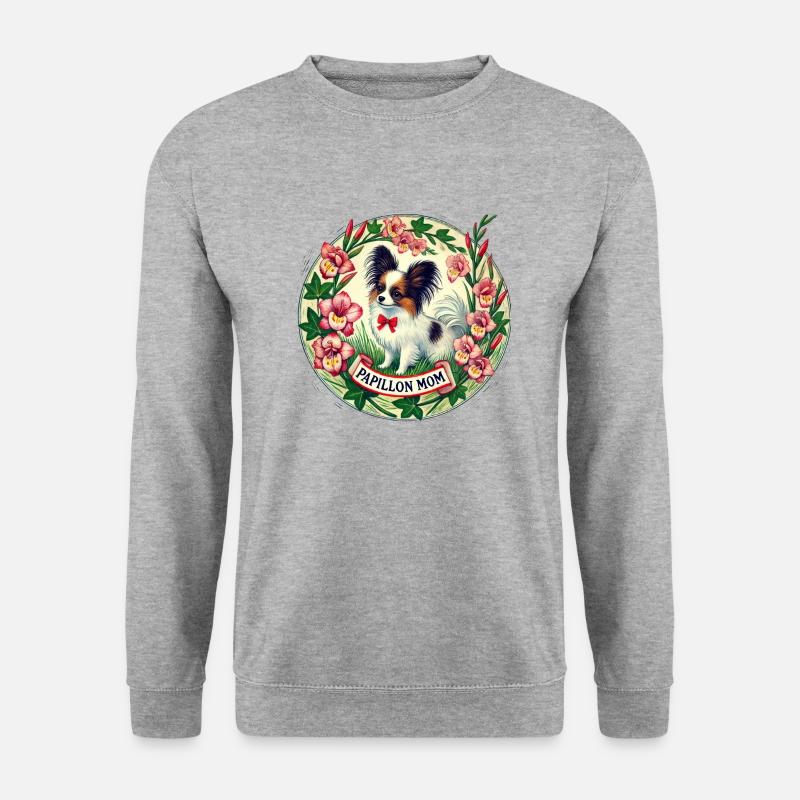 Papillion Mama - Unisex Pullover - Weißgrau meliert